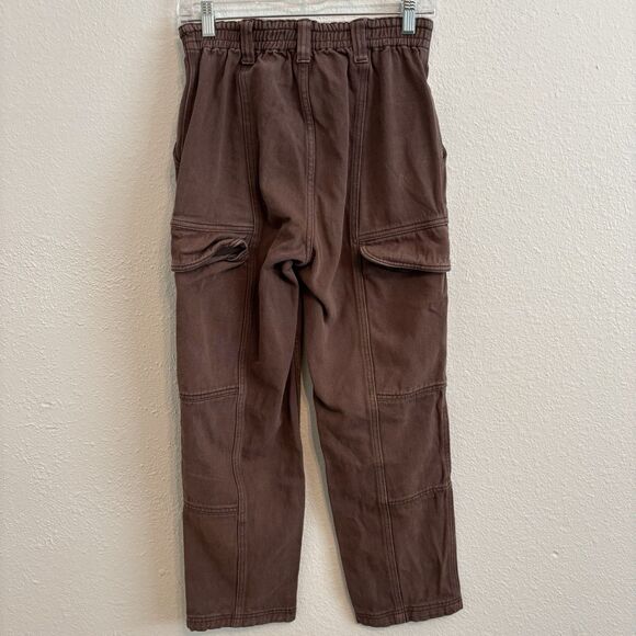 Pacsun‎ Cargo Pants Small Elastic Waist Brown Relaxed Utility High Waist Casual - Picture 4 of 5
